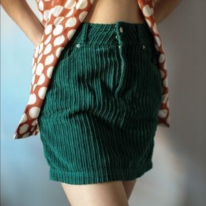 Corduroy Green Skirt
